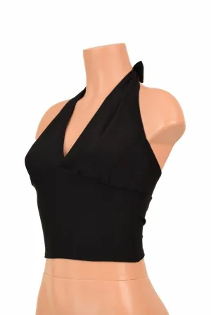 Black Zen Darted Tie Back "Midi" Halter