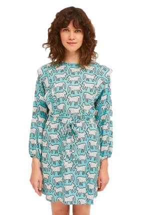 Blue Dalmatian print babydoll dress SP21SAM14 by Compania Fantastica