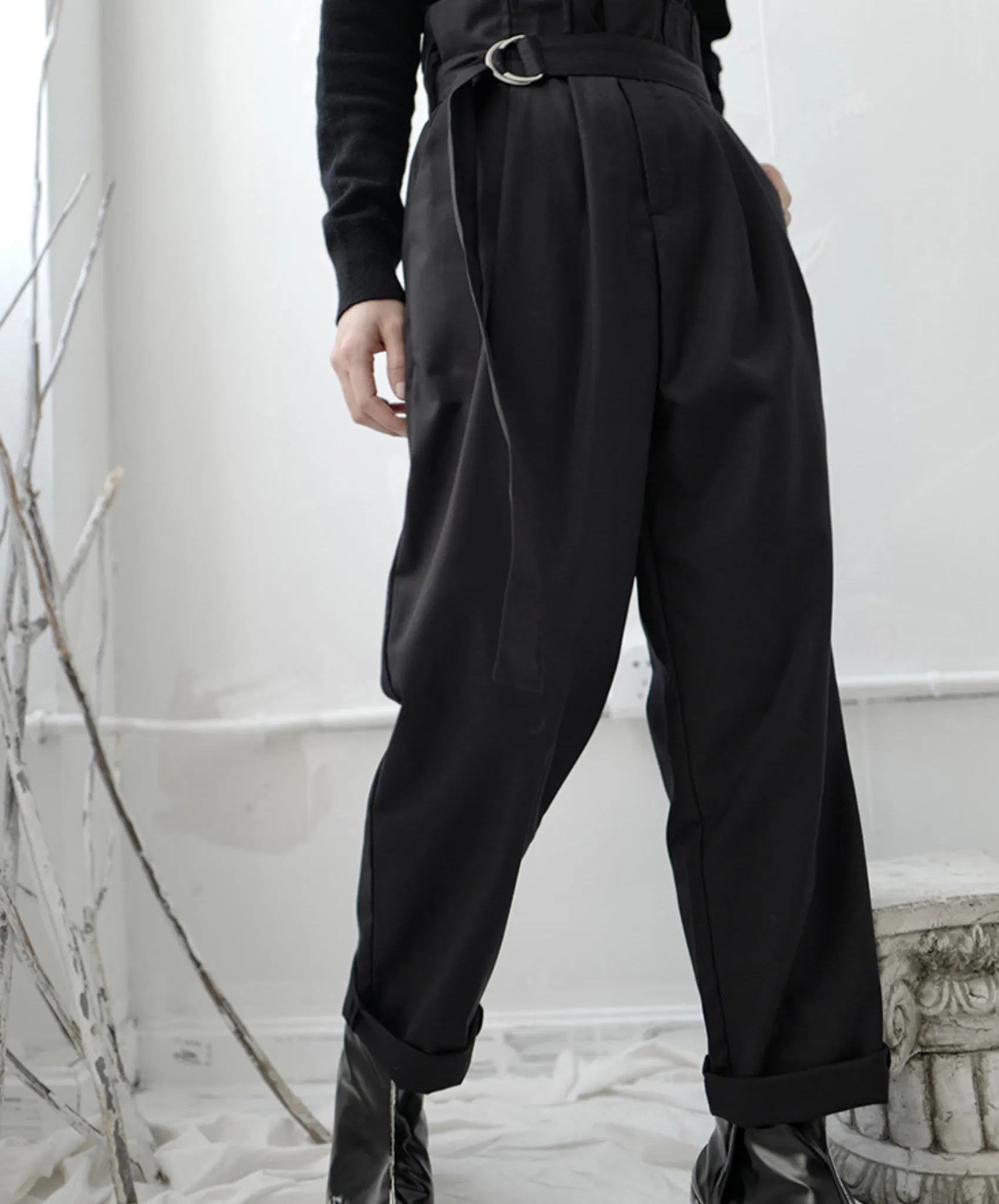 dark high waist pants EN1073