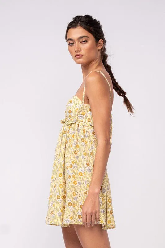 Drew Olive Floral Babydoll Cami Mini Dress