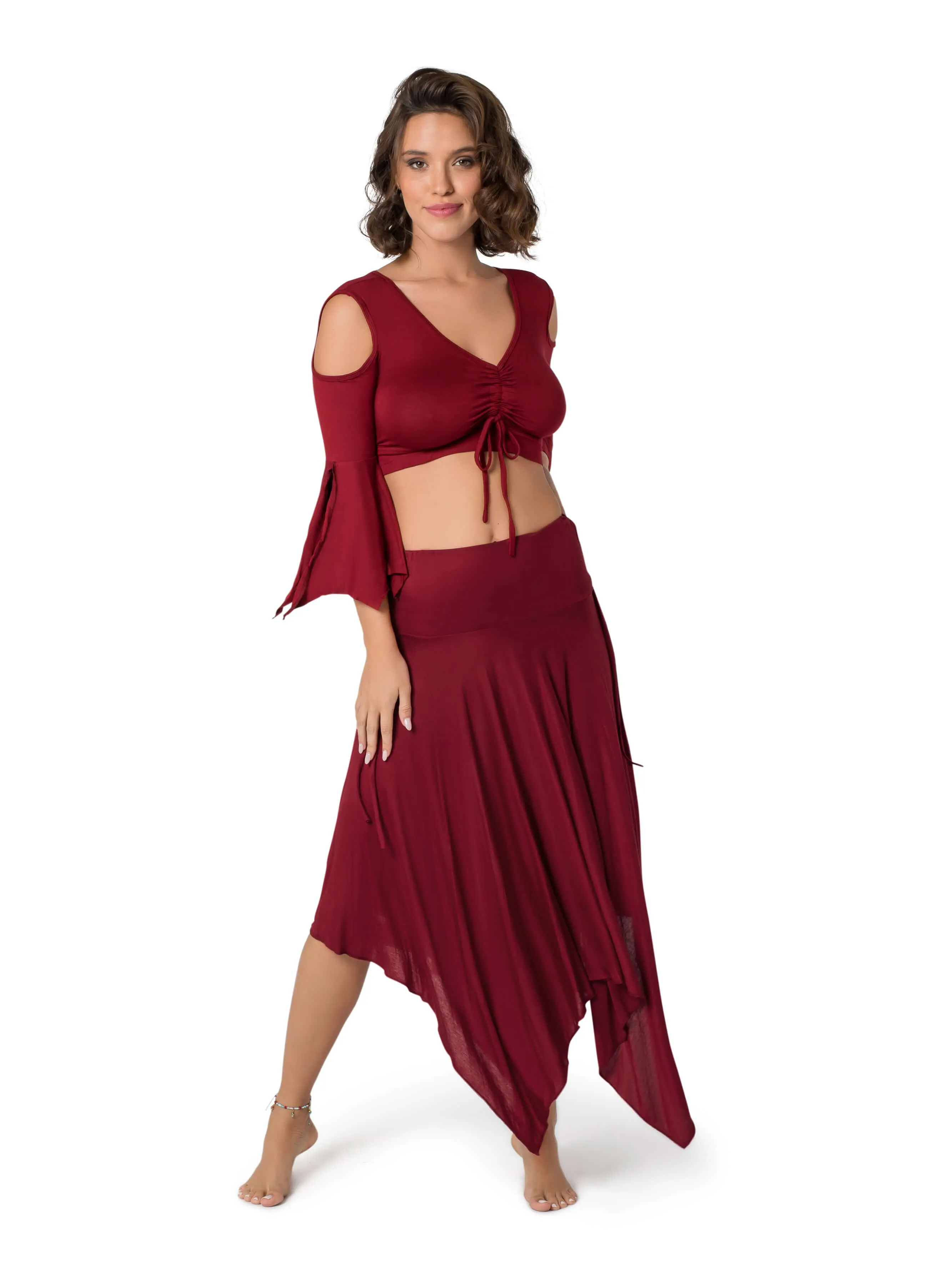 ETHNIC DANCE MIDI BOHO SKIRT