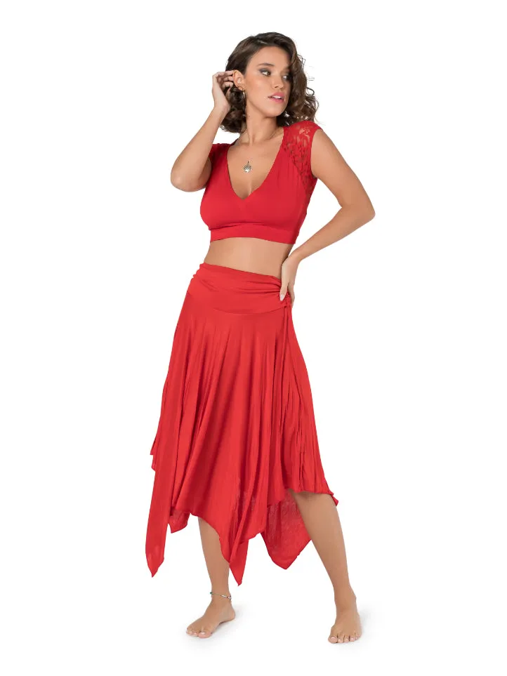 ETHNIC DANCE MIDI BOHO SKIRT