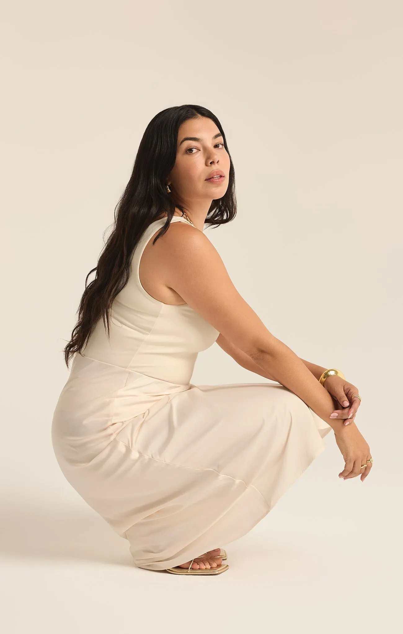 Europa Luxe Sheen Midi Skirt
