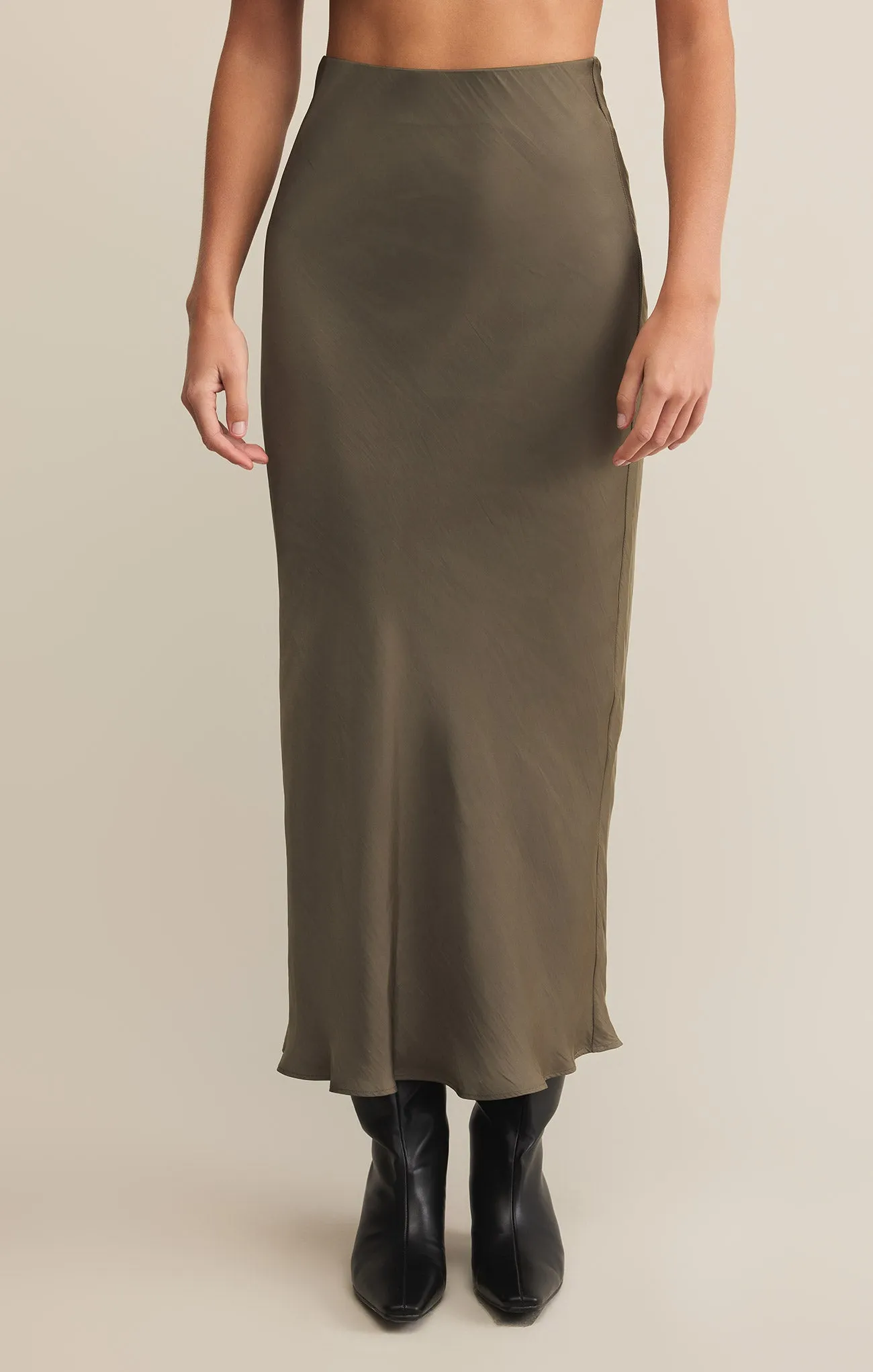 Europa Luxe Sheen Midi Skirt