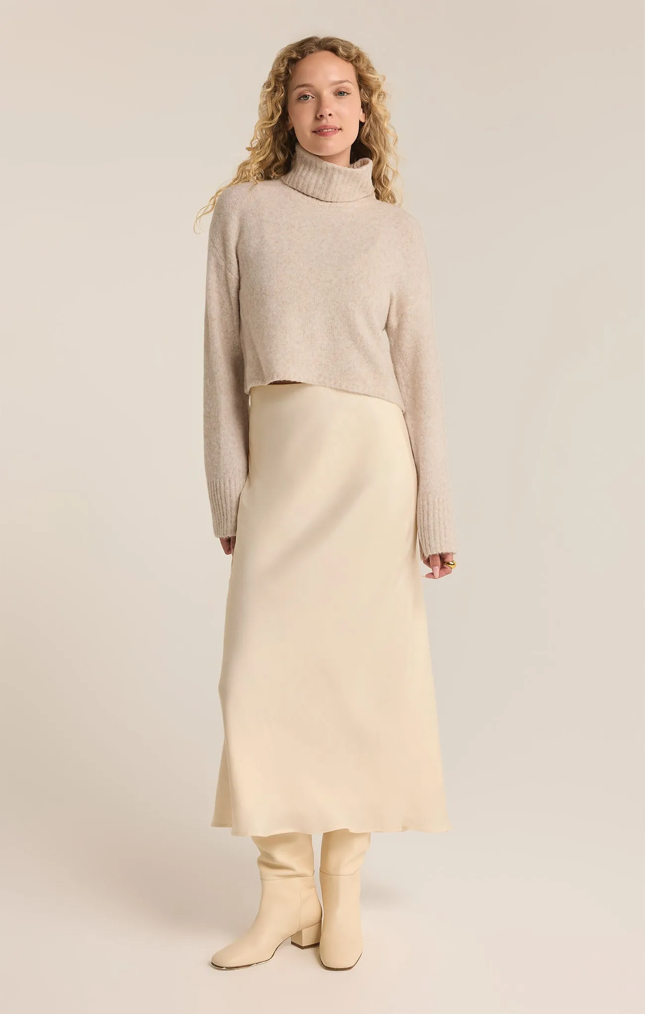 Europa Luxe Sheen Midi Skirt