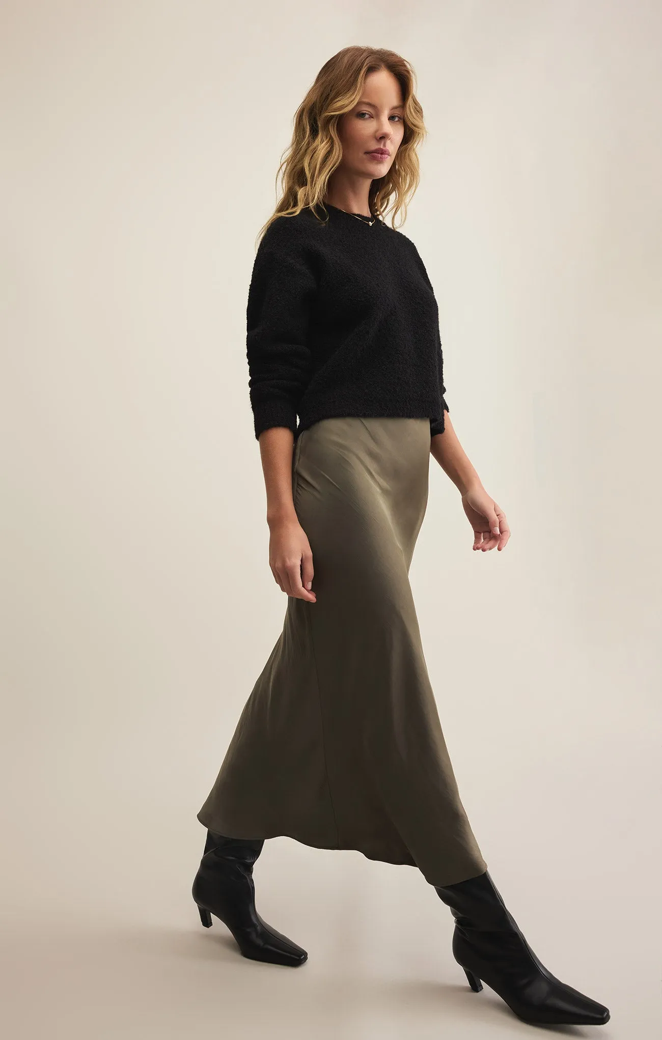 Europa Luxe Sheen Midi Skirt