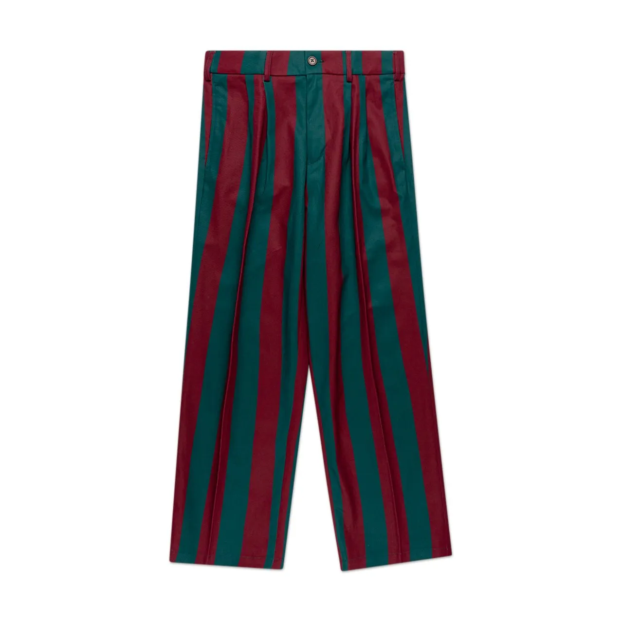 fucking awesome filigree striped pleated chinos (rust/olive)