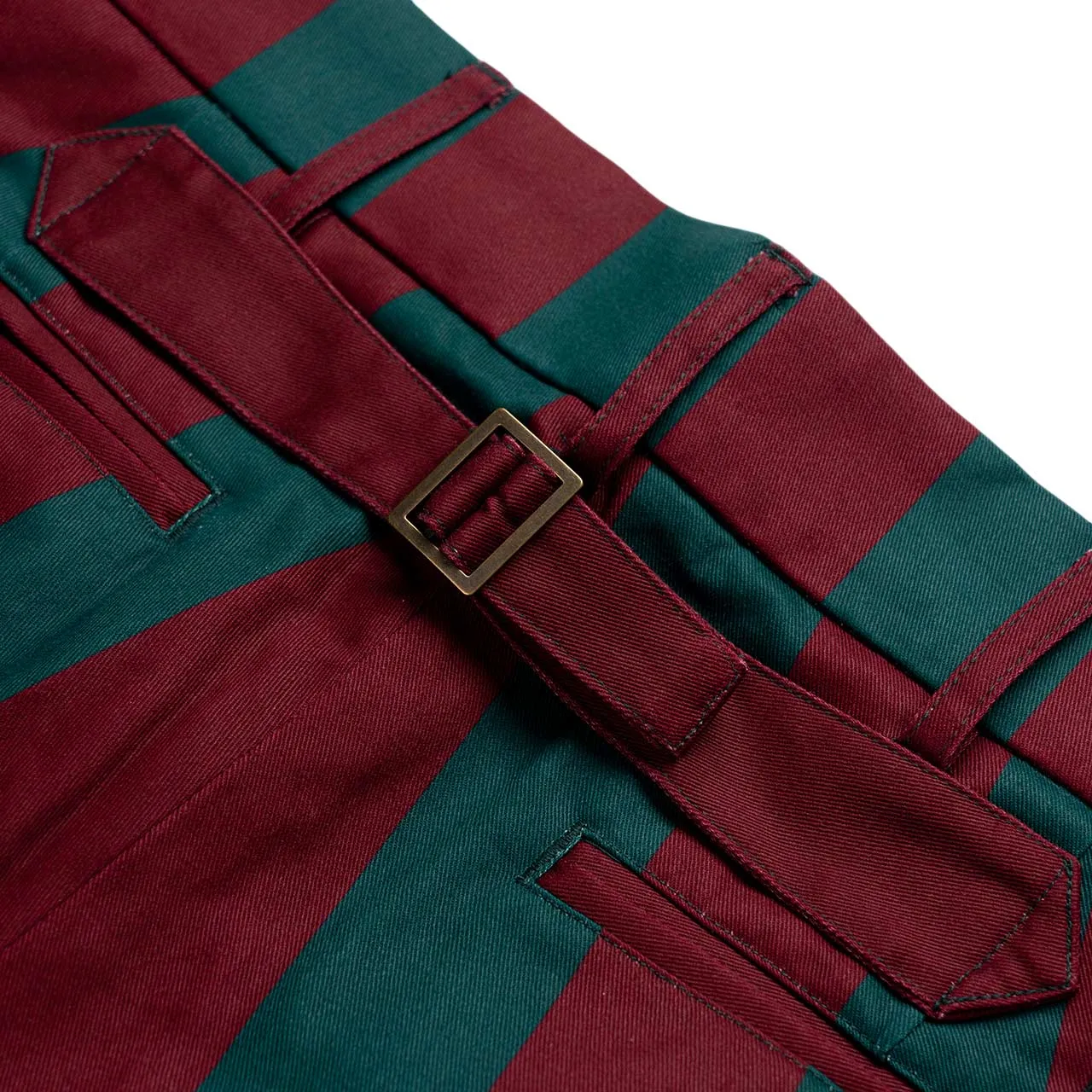 fucking awesome filigree striped pleated chinos (rust/olive)