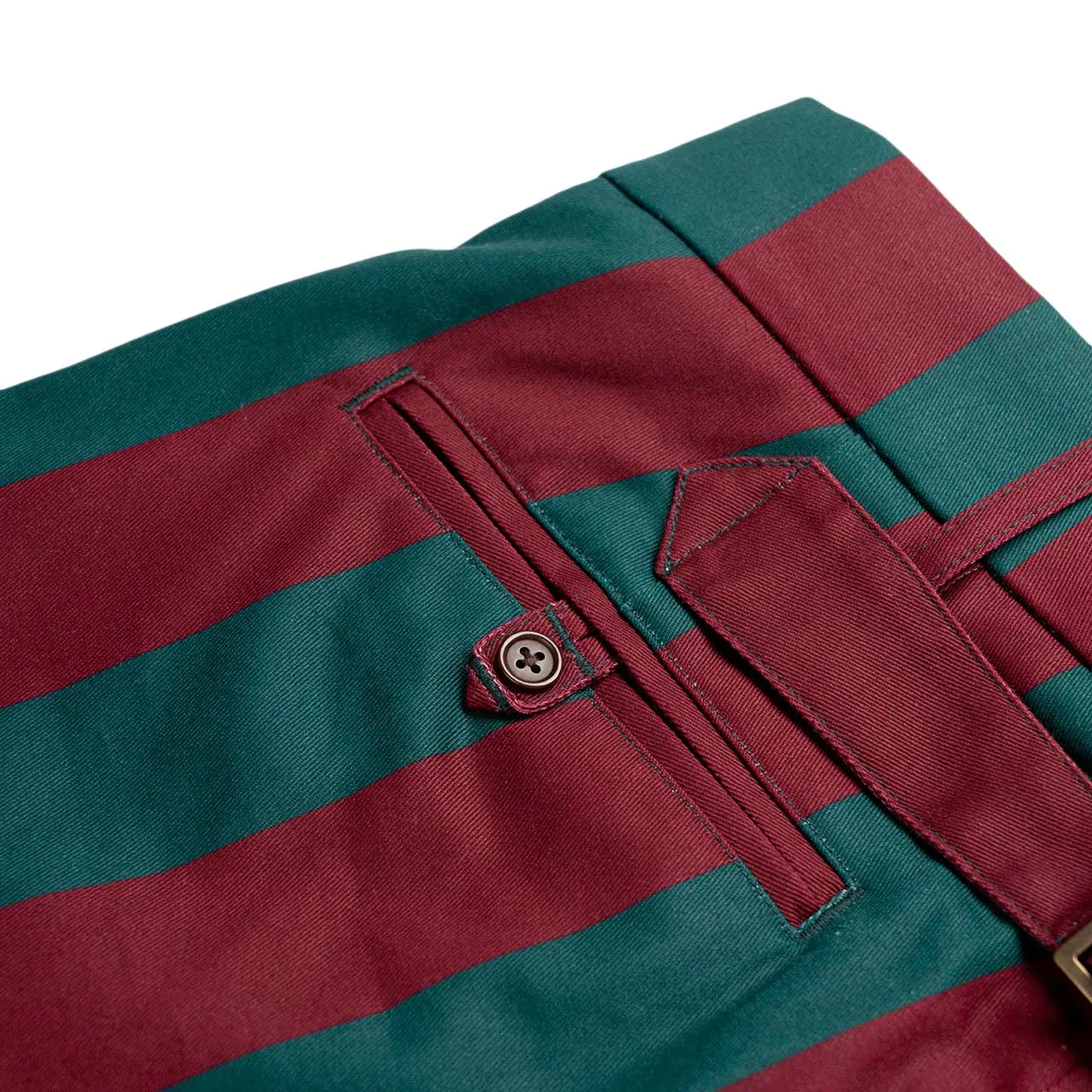 fucking awesome filigree striped pleated chinos (rust/olive)