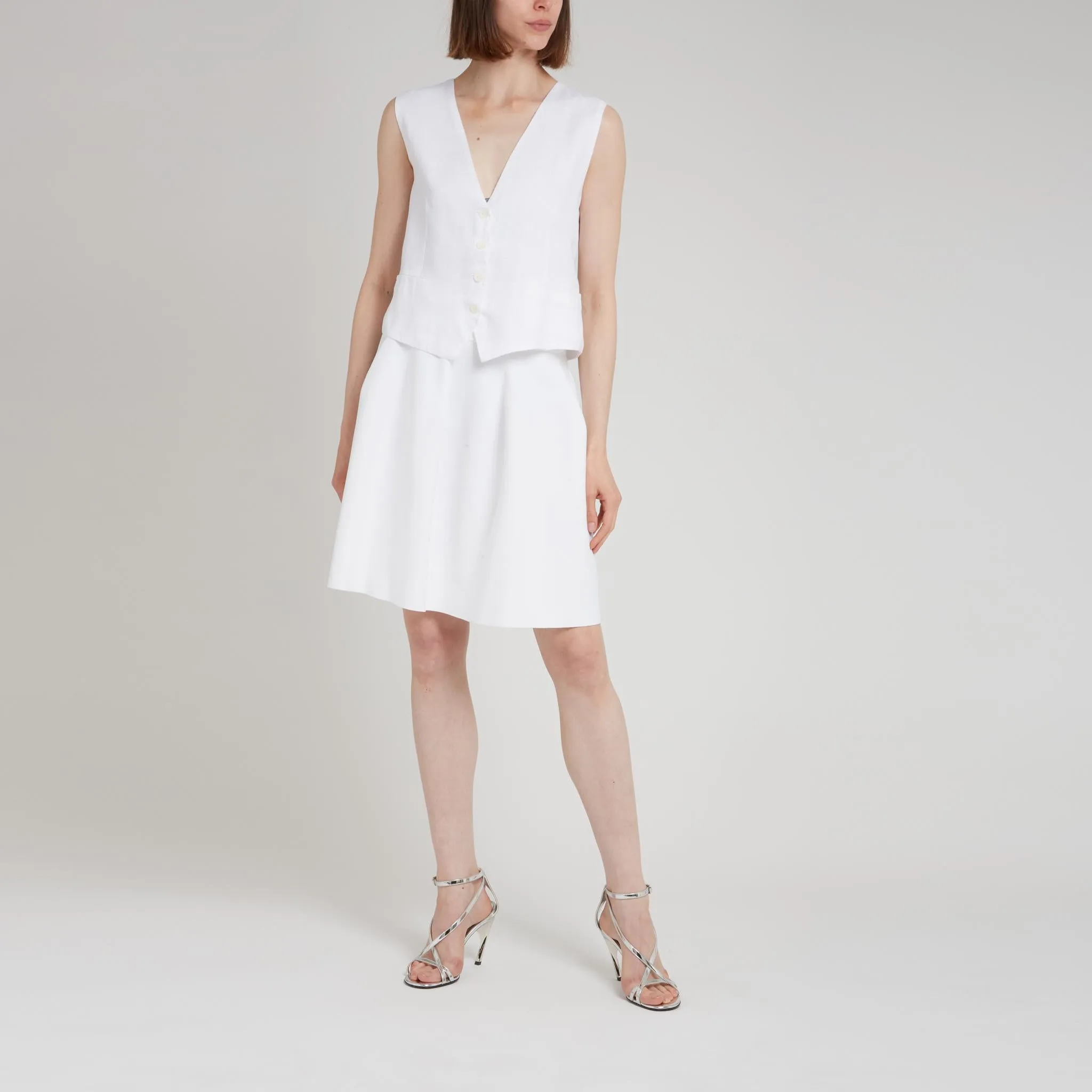 Gilet in lino bianco