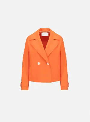 Harris Wharf Cropped Peacoat Scuba - Bright Coral