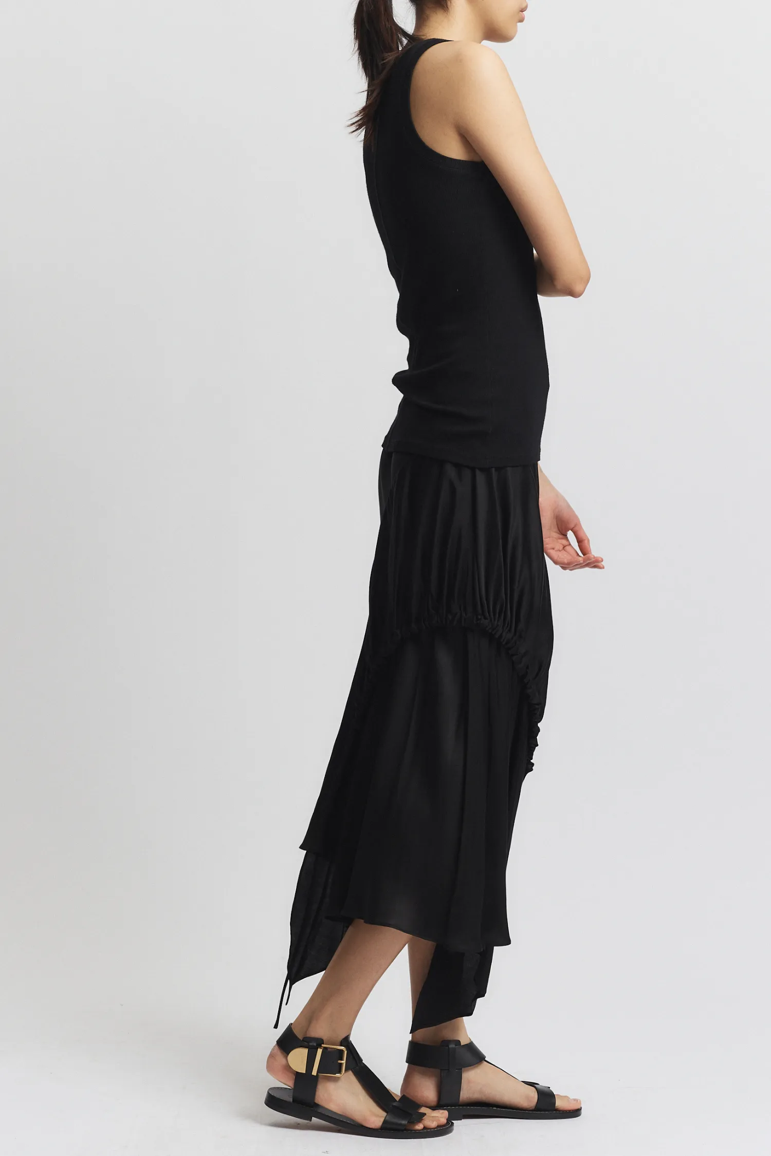 Kalani Asymmetric Skirt, Black