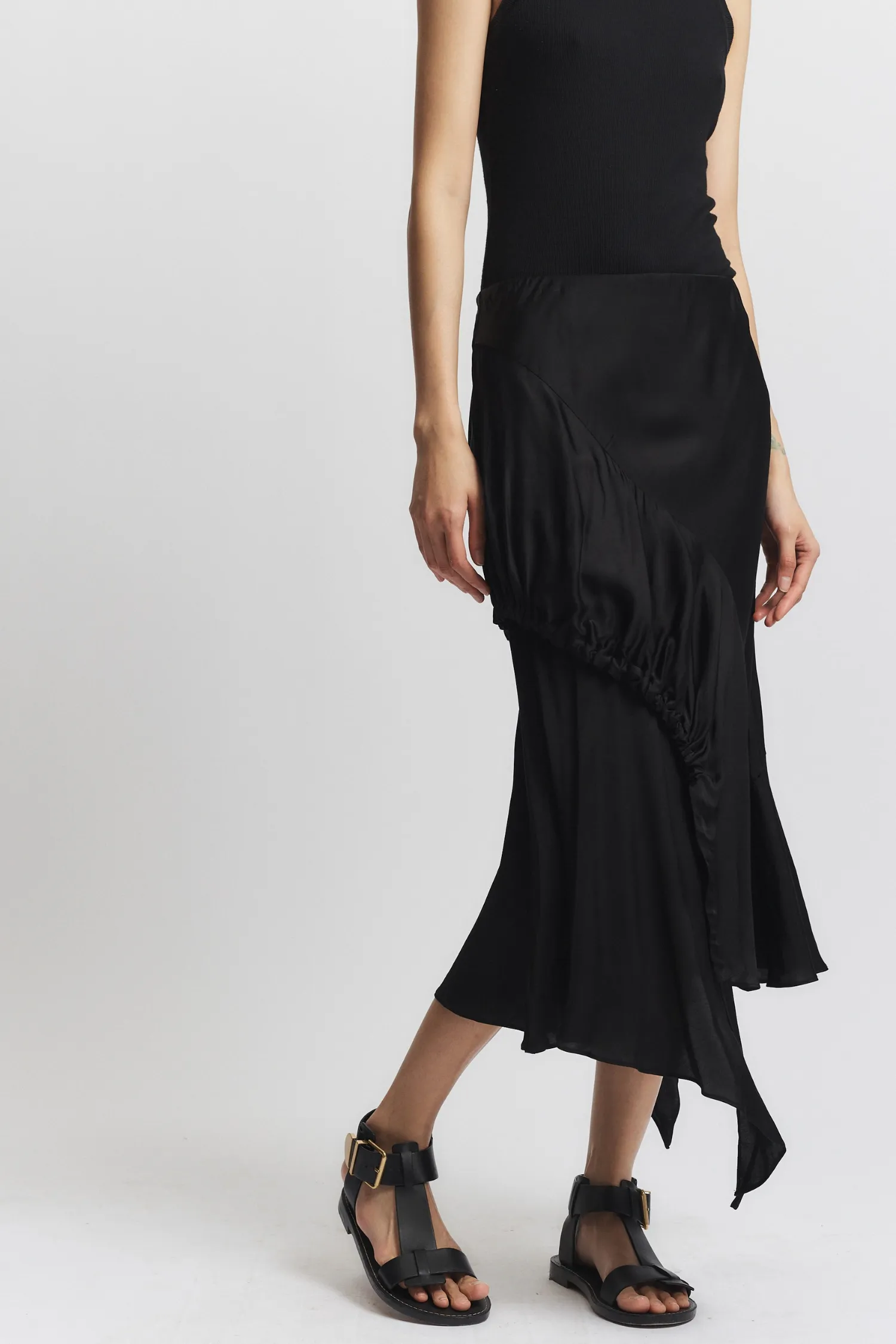 Kalani Asymmetric Skirt, Black