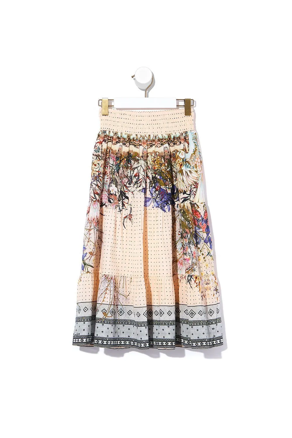 KIDS SHIRRED WAIST MAXI SKIRT KINDRED SKIES