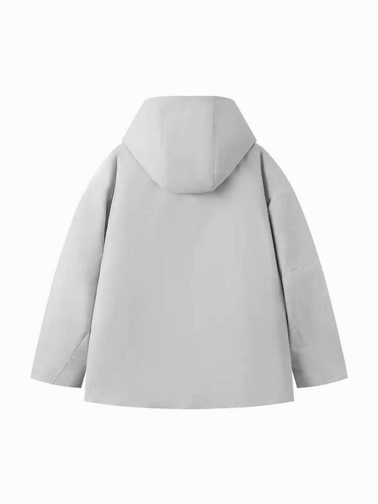Men's morning gray mid-length thick cotton coat