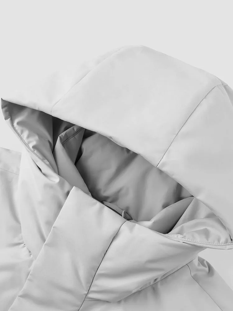 Men's morning gray mid-length thick cotton coat