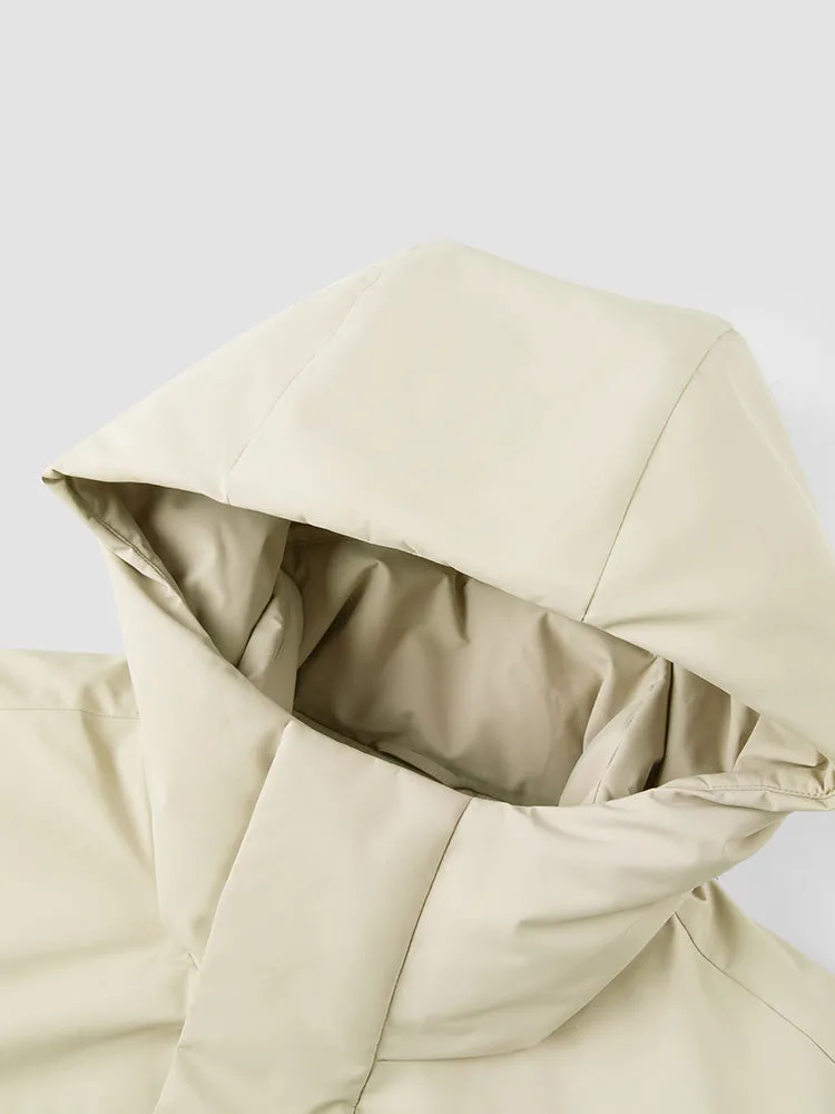 Men's morning gray mid-length thick cotton coat