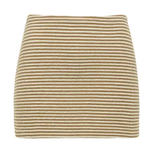 Neutral Stripe Micro Skirt