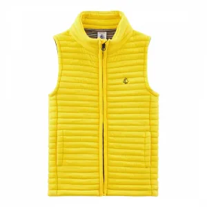 PETIT BATEAU Boys' Cotton Yellow Vest Gilet Sleeveless Jacket 6 years 116 cm children
