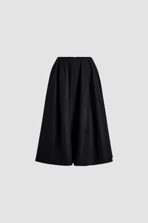 Pleated midi skirt in sustainable wool and cashmere