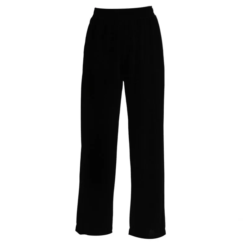 Popular Gold Wide Leg Pants Women High Waist Casual Loose Drape Floor Length Long Pants