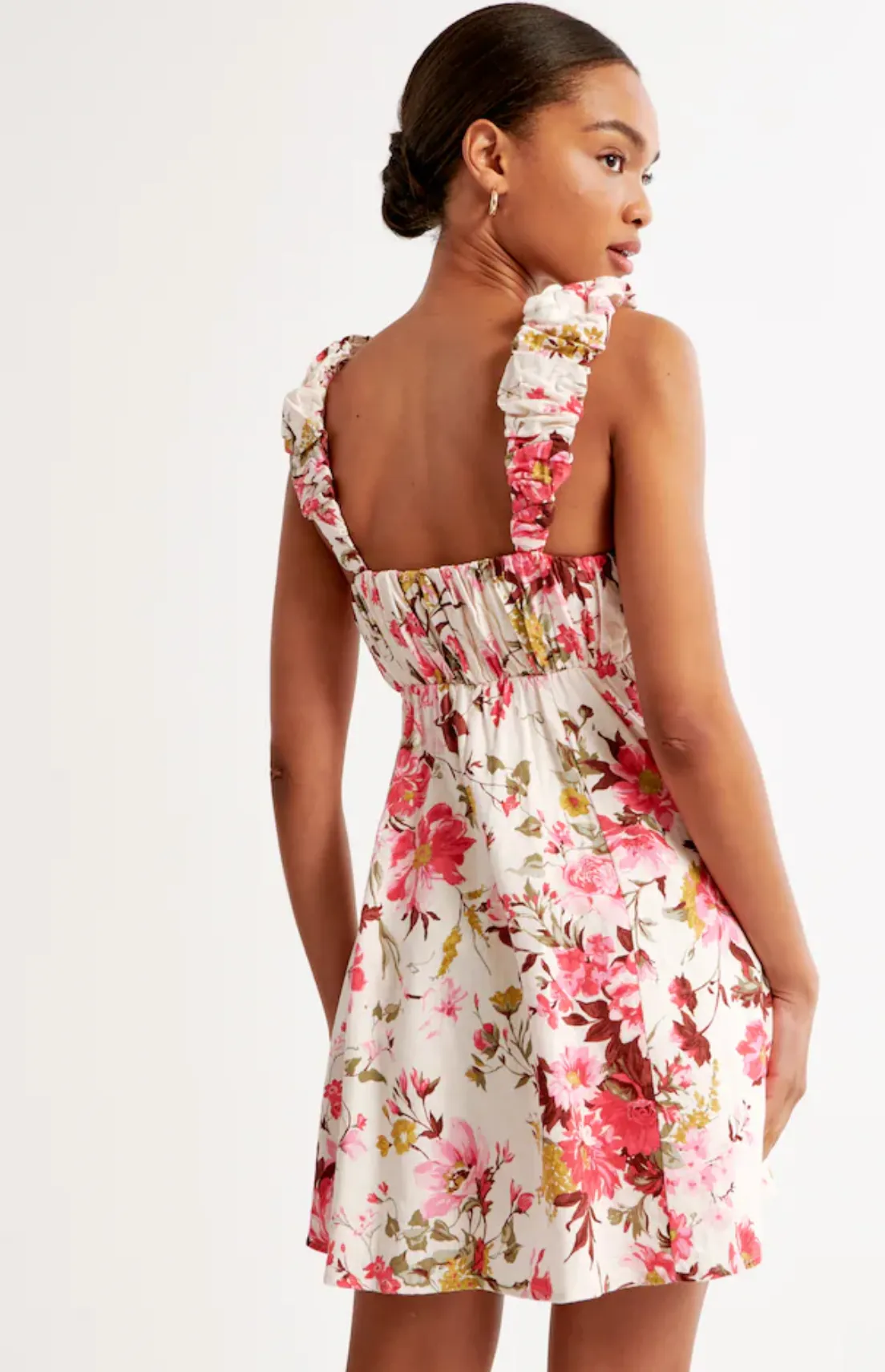 Puff Strap Babydoll Mini Dress