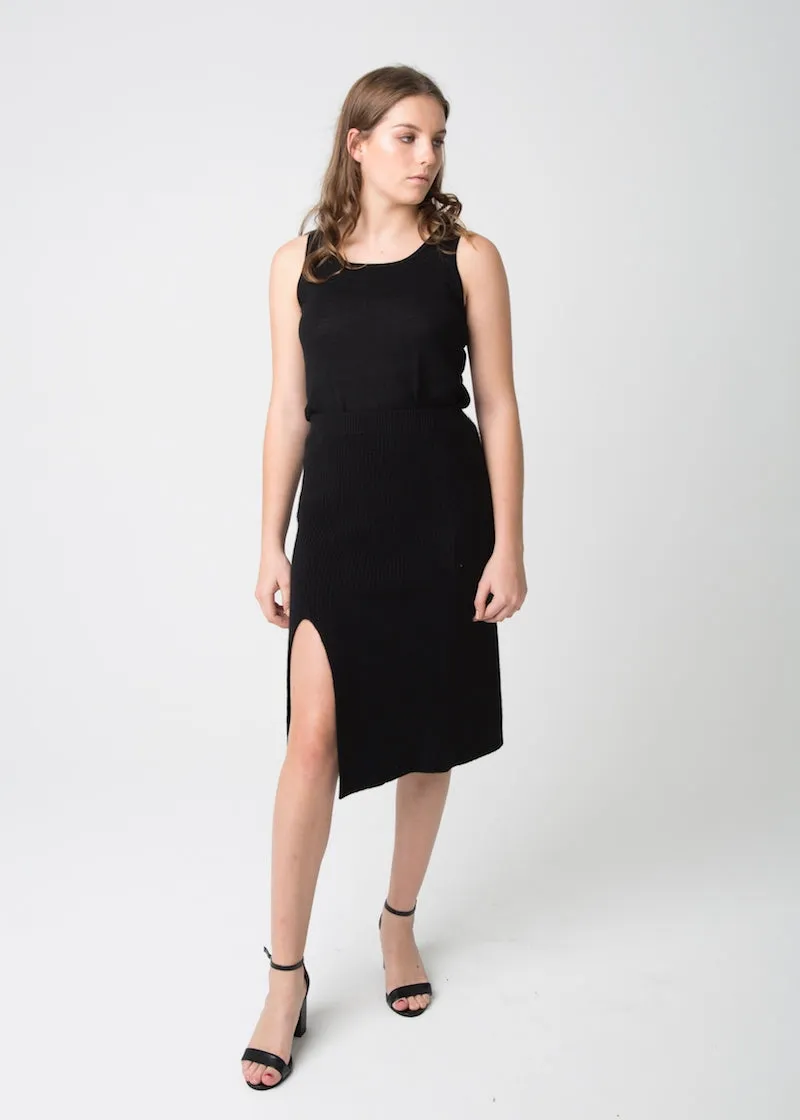 Ribbed Midi Skirt