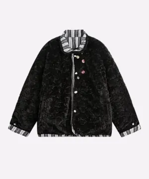 Stitching Faux Fur Down Coat