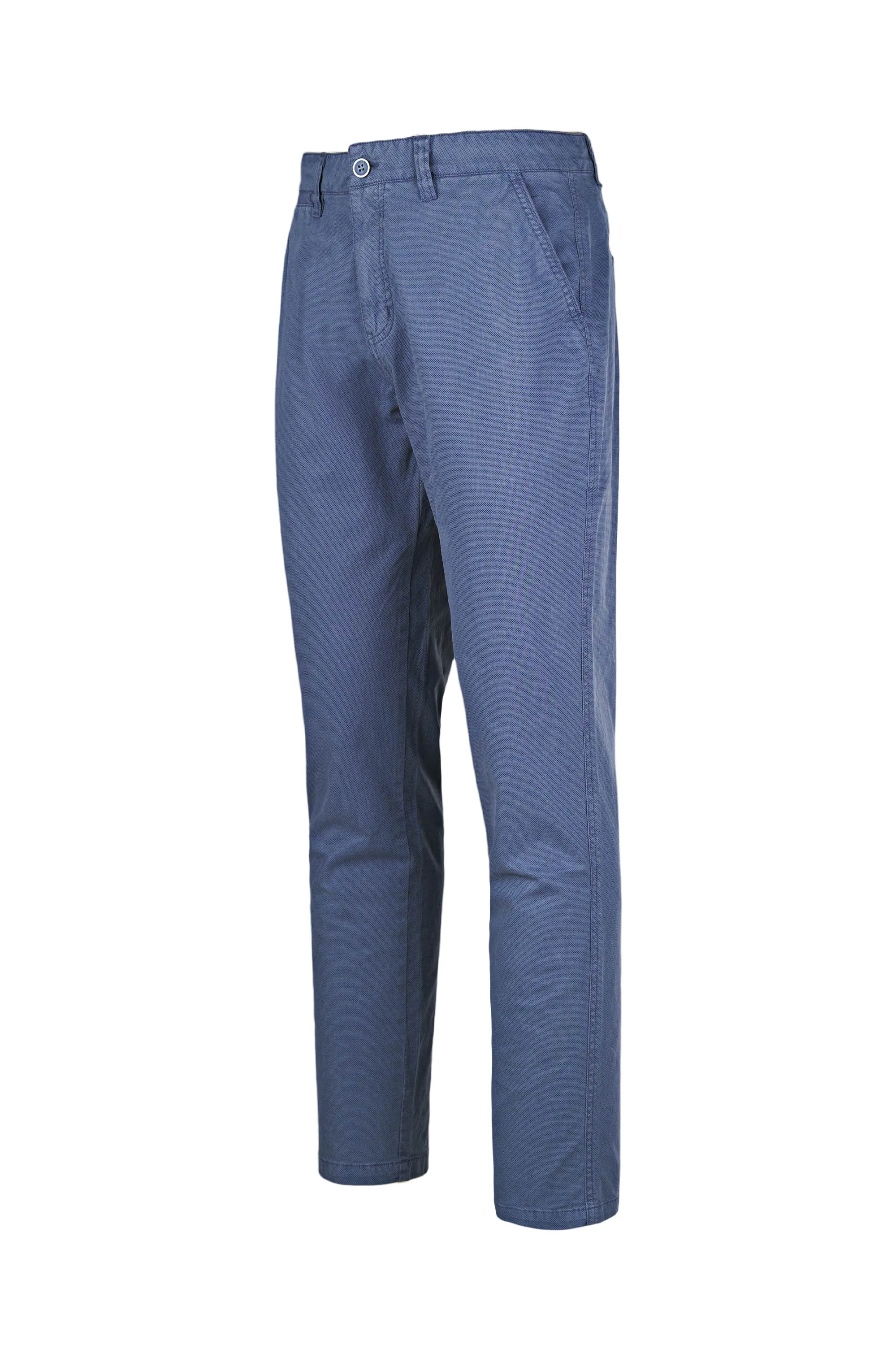 Stretch Printed Cotton Chino Trousers