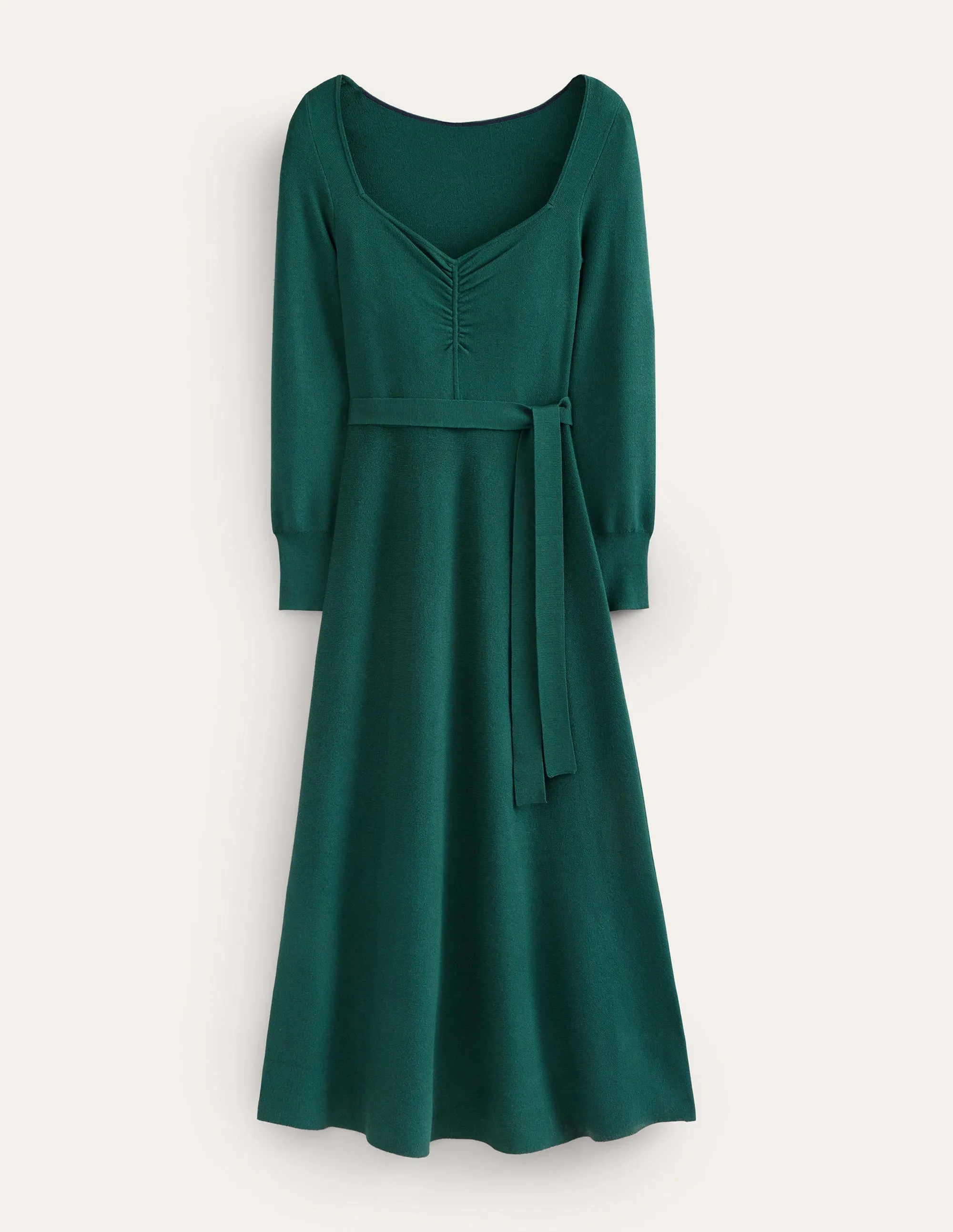 Sweetheart Midi Knitted Dress-Emerald Night