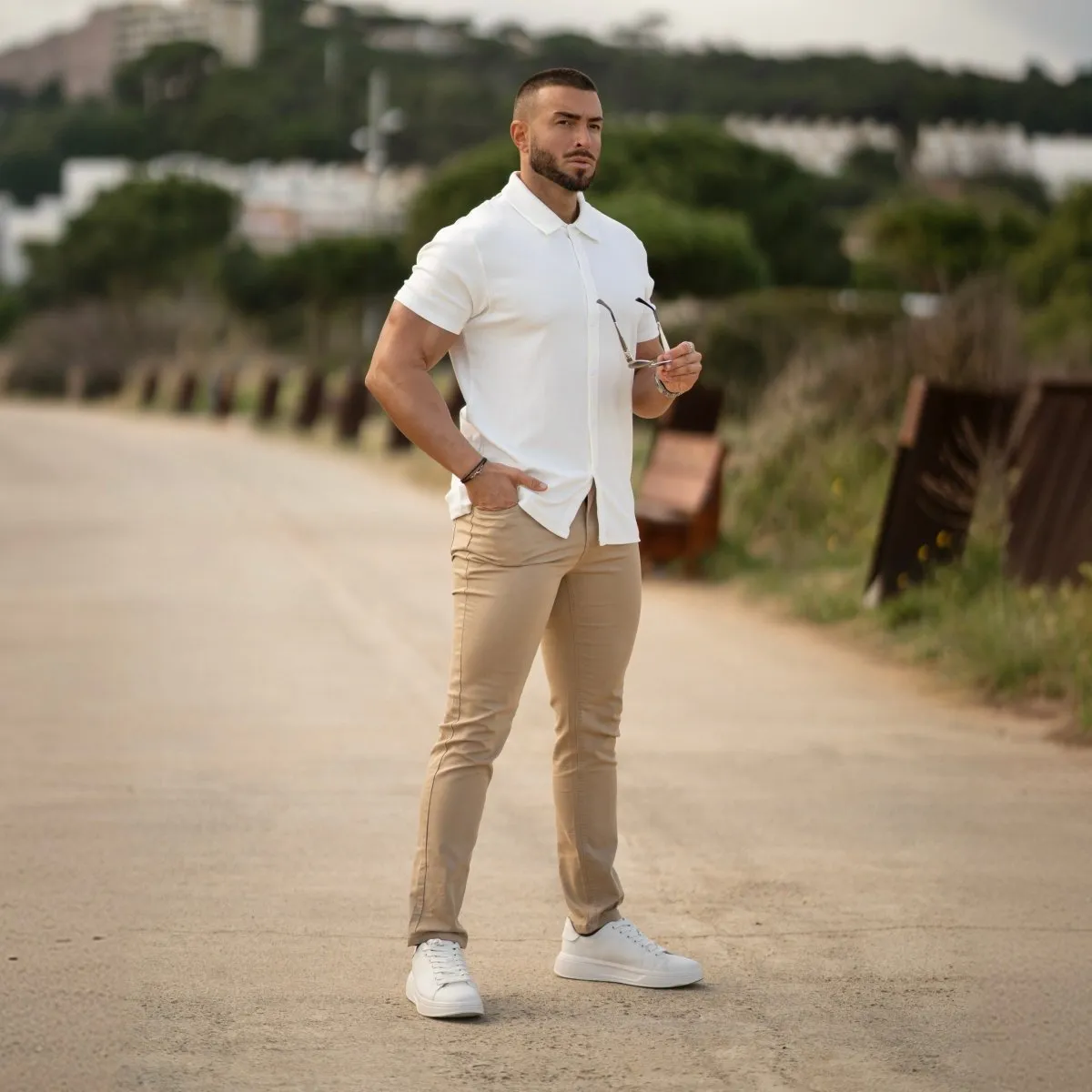 Ultra Stretch Chino Pants - Slim Fit - Tan