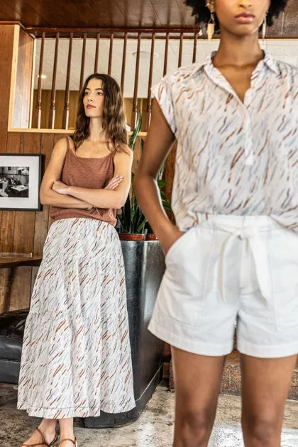 VOILE PRINT MAXI SKIRT