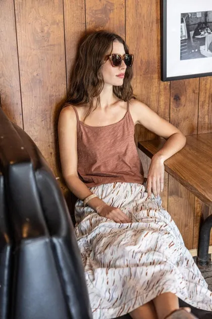 VOILE PRINT MAXI SKIRT