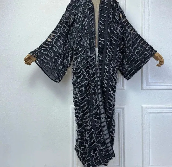Women's Loose Hollow Denim Long Down Coat