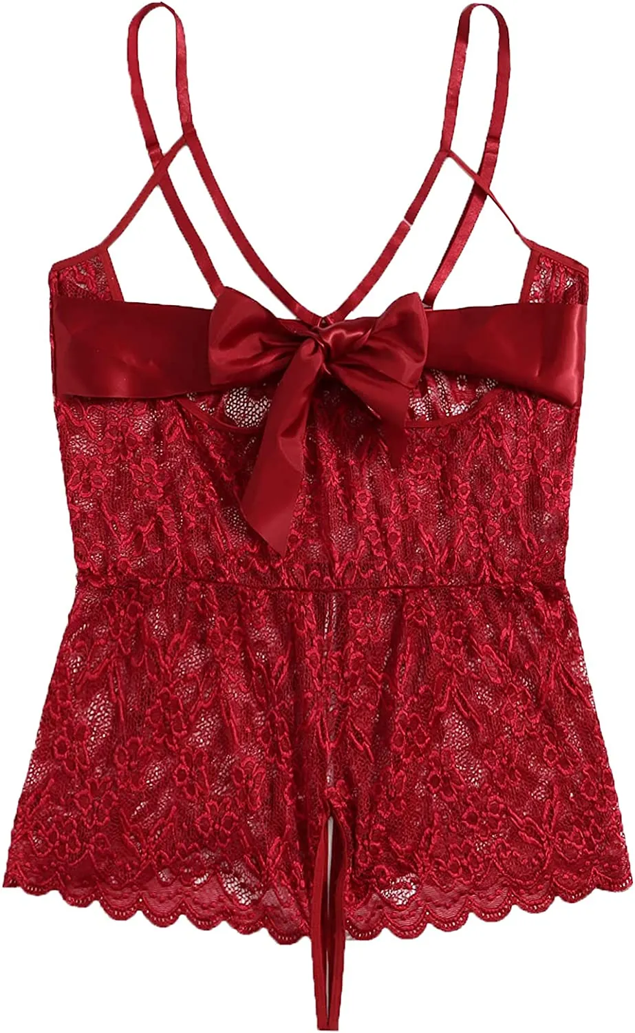 Women's Self Knot Front Teddy Lingerie One Piece