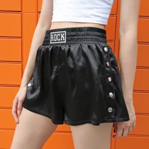 Women's Summer High-Waist Loose Shorts With Embroidery "Rock"